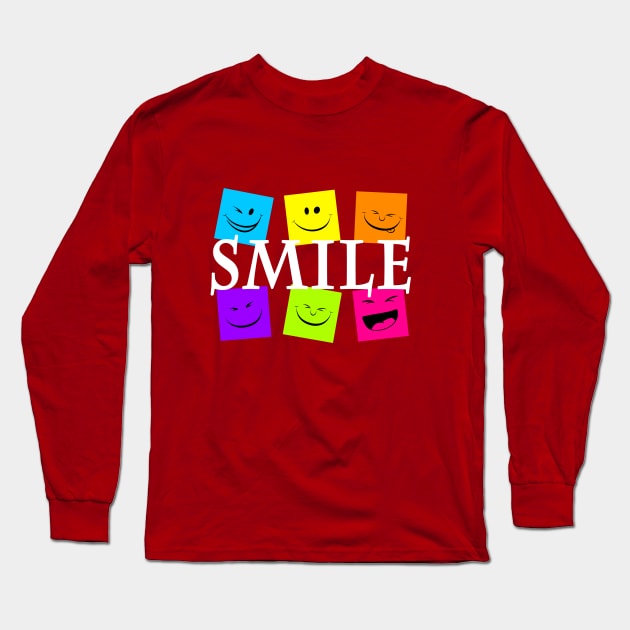 happy face smile Long Sleeve T-Shirt by YASEEFACT